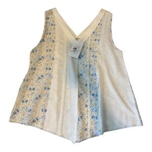 POL Boho Floral Flowy Tank Top NWT Cottagecore Prairie Sleeveless S